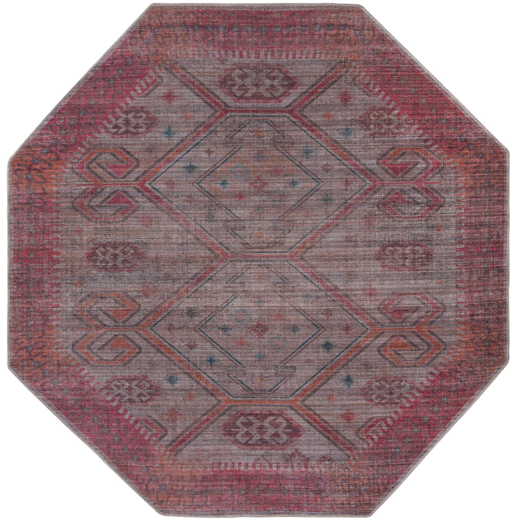 Rugs.com Sisu Collection Washable Rug – 8 Ft Octagon Rust Red Flatweave ...