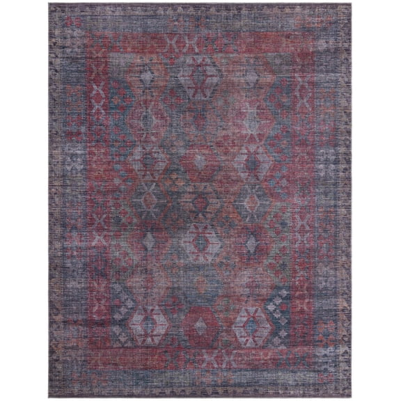 Rugs.com Sisu Collection Washable Rug – 9' x 12' Blue Flatweave Rug Perfect For Living Rooms, Large Dining Rooms, Open Floorplans