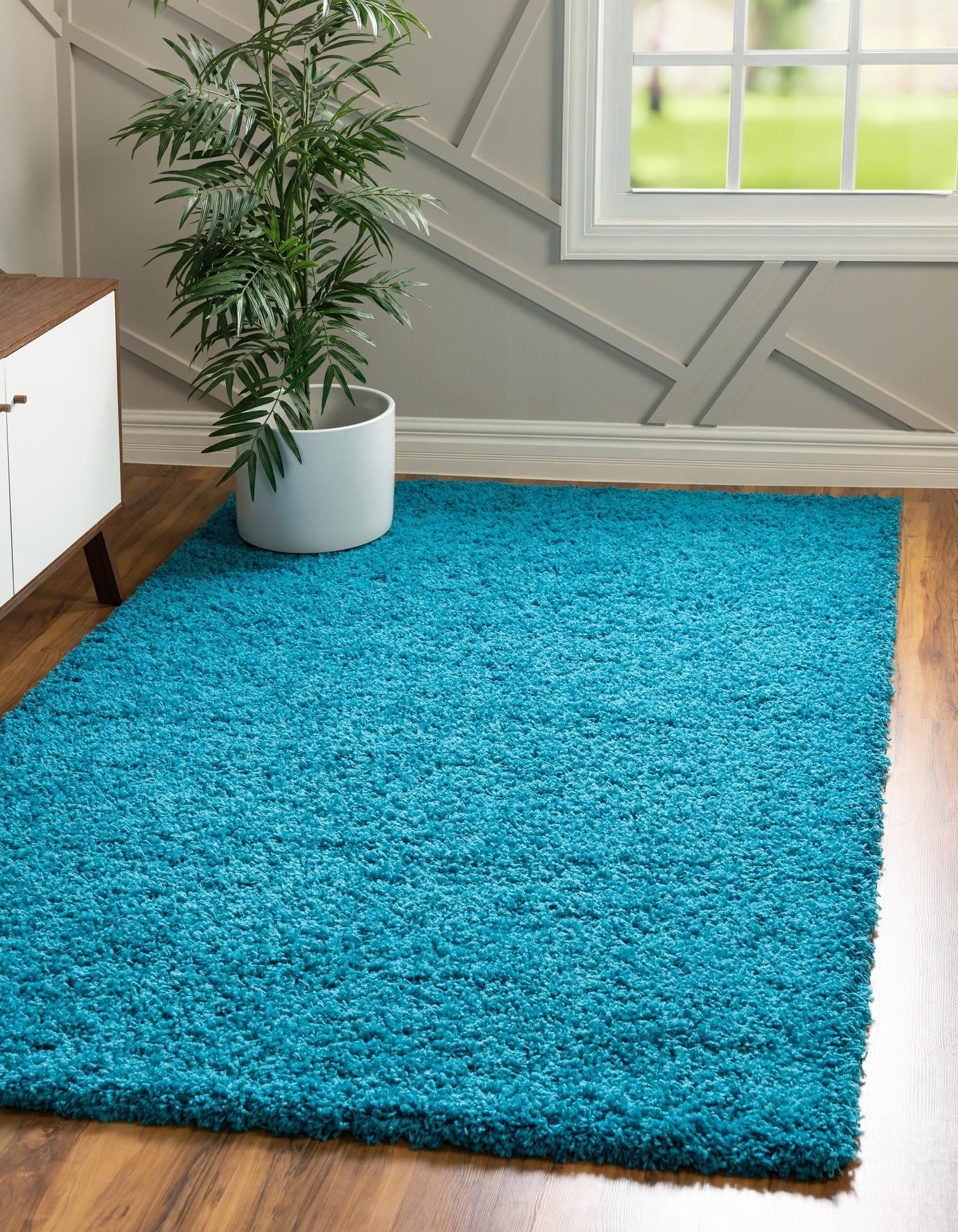 Shug Rugs Rugs.com Solid Shag Collection Rug – 9' x 12' Turquoise Shag Rug ...