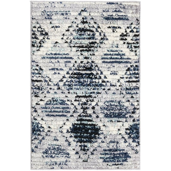 Rugs.com Tagine Collection Rug – 2' x 3' Blue Gray Medium-Pile Rug Perfect For Living Rooms, Kitchens, Entryways
