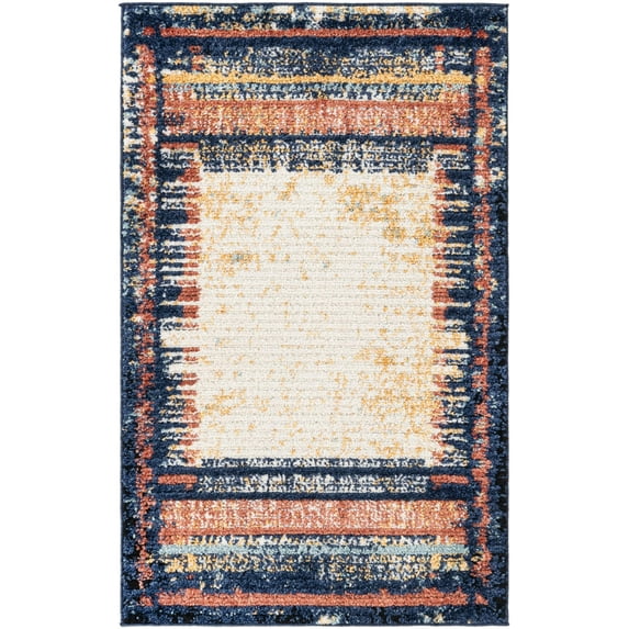 Rugs.com Tagine Collection Rug – 3' x 5' Multi Medium-Pile Rug Perfect For Living Rooms, Kitchens, Entryways