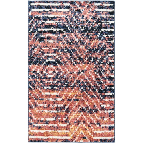 Rugs.com Tagine Collection Rug – 3' x 5' Rust Orange Medium-Pile Rug Perfect For Living Rooms, Kitchens, Entryways