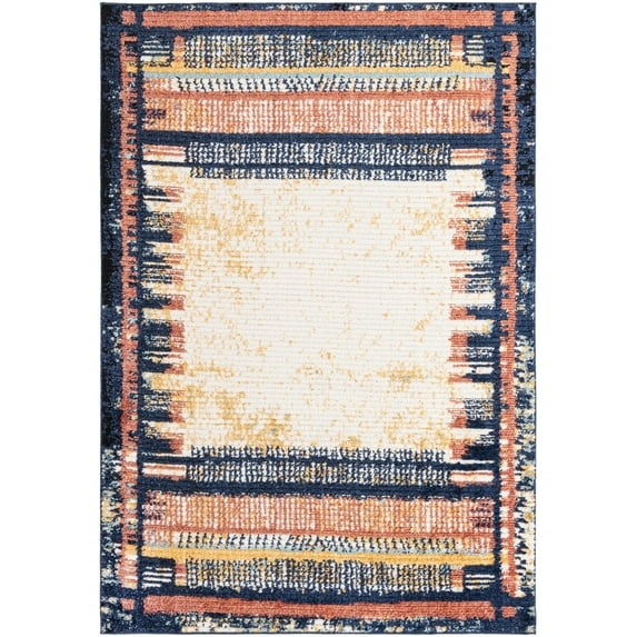 Rugs.com Tagine Collection Rug – 6' x 9' Multi Medium-Pile Rug Perfect For Living Rooms, Kitchens, Entryways