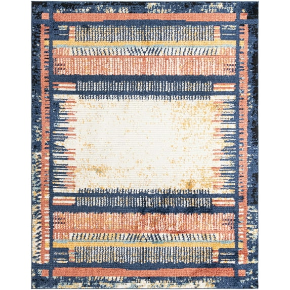 Rugs.com Tagine Collection Rug – 8' x 10' Multi Medium-Pile Rug Perfect For Living Rooms, Kitchens, Entryways