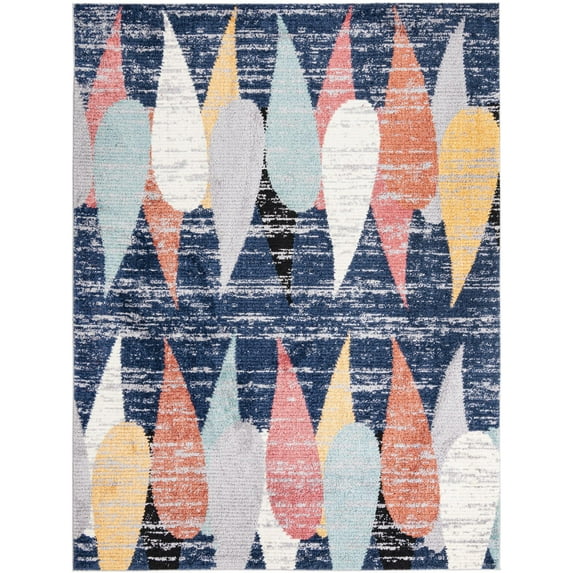 Rugs.com Tagine Collection Rug – 9' x 12' Blue Medium-Pile Rug Perfect For Living Rooms, Kitchens, Entryways