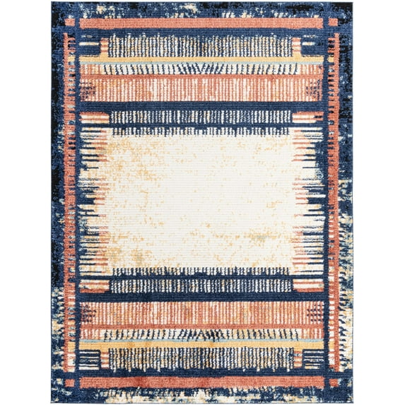 Rugs.com Tagine Collection Rug – 9' x 12' Multi Medium-Pile Rug Perfect For Living Rooms, Kitchens, Entryways