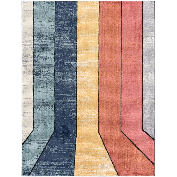 Rugs.com Tagine Collection Rug – 9' x 12' Multi Medium-Pile Rug Perfect For Living Rooms, Kitchens, Entryways