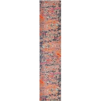 Rugs.com Vivid Collection Rug – 12 Ft Runner Multi Medium-Pile Rug Perfect For Hallways, Entryways