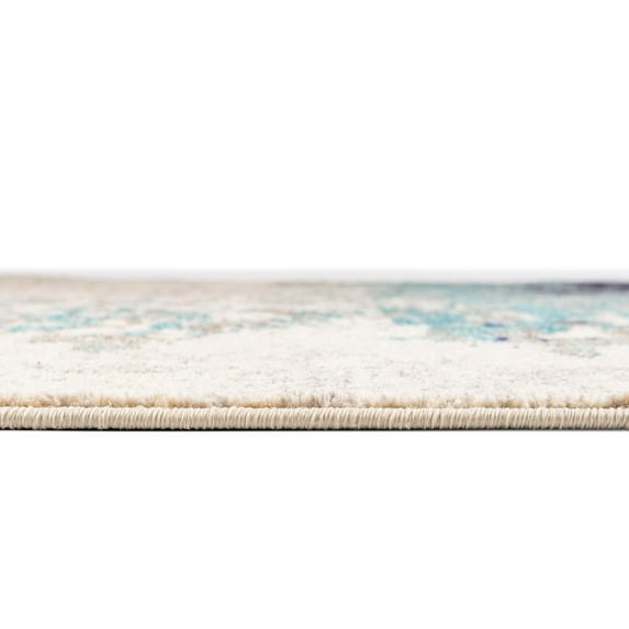 Rugs.com Vivid Collection Rug – 5' x 8' Blue Medium-Pile Rug Perfect For Living Rooms, Large Dining Rooms, Open Floorplans