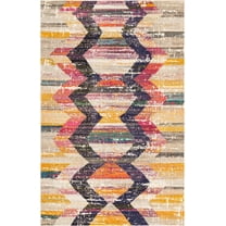 Rugs.com Vivid Collection Rug – 5' x 8' Multi Medium-Pile Rug Perfect For Living Rooms, Large Dining Rooms, Open Floorplans
