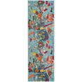 thumbnail image 1 of Rugs.com Vivid Collection Rug – 6 Ft Runner Aqua Medium-Pile Rug Perfect For Hallways, Entryways, 1 of 1