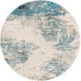 thumbnail image 1 of Rugs.com Vivid Collection Rug – 7 Ft Round Blue Medium-Pile Rug Perfect For Kitchens, Dining Rooms, 1 of 1