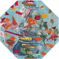 thumbnail image 1 of Rugs.com Vivid Collection Rug – 8 Ft Octagon Aqua Medium-Pile Rug Perfect For Living Rooms, Kitchens, Entryways, 1 of 4