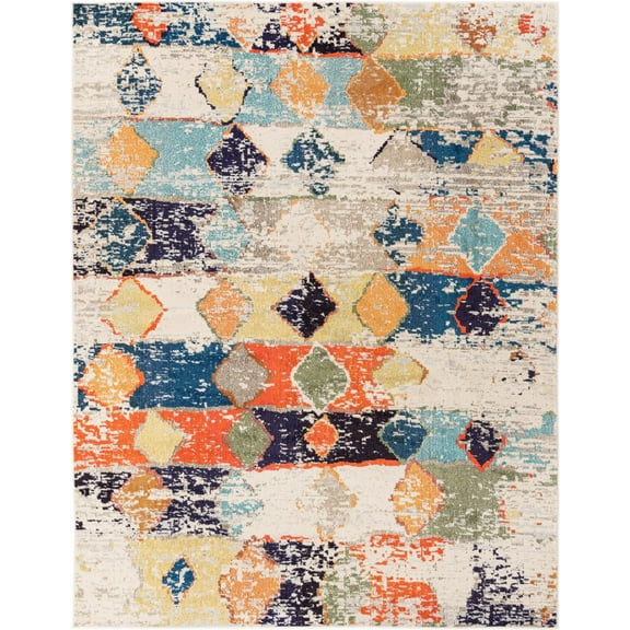 Rugs.com Vivid Collection Rug – 8' x 10' Ivory Medium-Pile Rug Perfect For Living Rooms, Large Dining Rooms, Open Floorplans