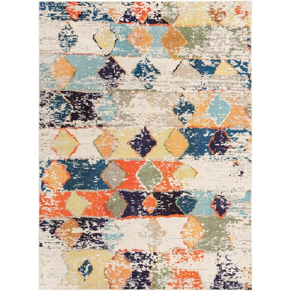 Rugs.com Vivid Collection Rug – 9' x 12' Ivory Medium-Pile Rug Perfect For Living Rooms, Large Dining Rooms, Open Floorplans