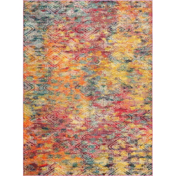Rugs.com Vivid Collection Rug – 9' x 12' Multi Medium-Pile Rug Perfect For Living Rooms, Large Dining Rooms, Open Floorplans