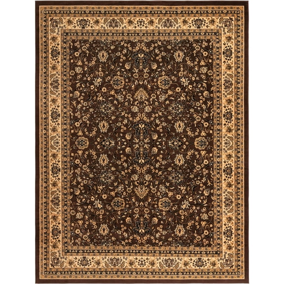 Rugs.com Yasmin Collection Rug – 10' x 13' Brown Medium Rug Perfect For Living Rooms, Large Dining Rooms, Open Floorplans