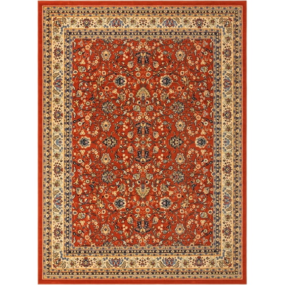 Rugs.com Yasmin Collection Rug – 10' x 13' Terracotta Medium Rug Perfect For Living Rooms, Large Dining Rooms, Open Floorplans