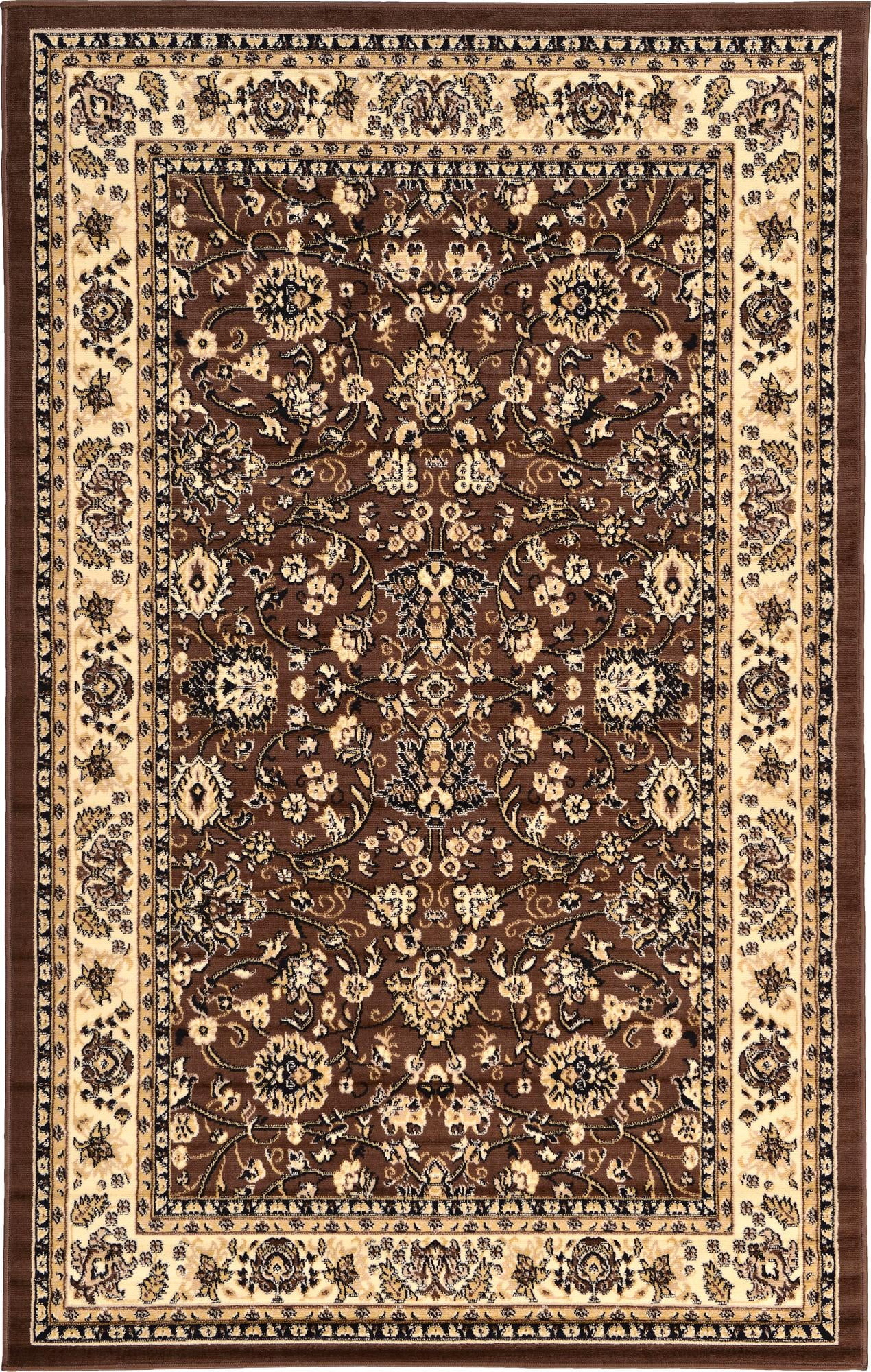 Rugs.com Yasmin Collection Rug – 5' x 8' Brown Medium Rug Perfect For Bedrooms, Dining Rooms, Living Rooms
