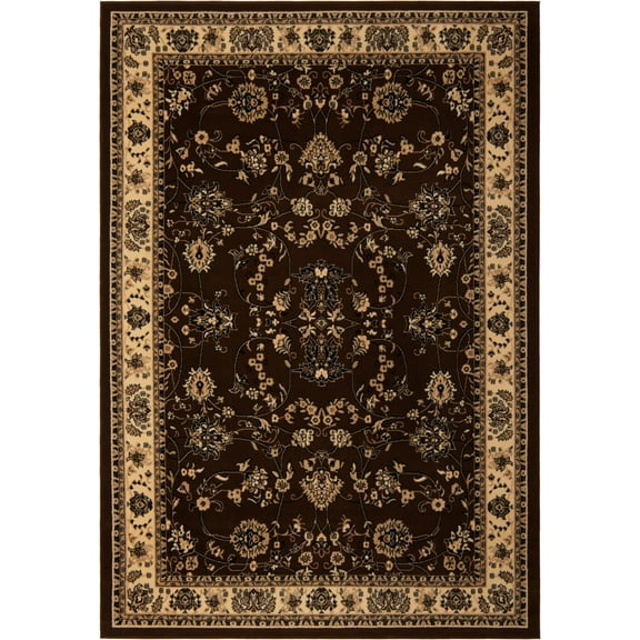 Rugs.com Yasmin Collection Rug – 7' x 10' Brown Medium Rug Perfect For Bedrooms, Dining Rooms, Living Rooms