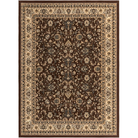Rugs.com Yasmin Collection Rug – 9' x 12' Brown Medium Rug Perfect For Living Rooms, Large Dining Rooms, Open Floorplans
