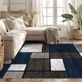 thumbnail image 1 of World Rug Gallery Contemporary Modern Boxed Color Block Navy 6'6"x9' Area Rug, 1 of 8