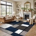 thumbnail image 1 of World Rug Gallery Contemporary Modern Boxed Color Block Navy 7'10"x10'2" Indoor Area Rug, 1 of 8
