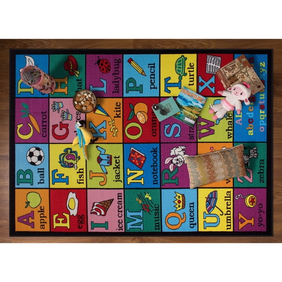 Rugshop Kids Rugs Non-Skid Educational Learning Alphabet Children Area Rug 3x5