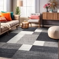 thumbnail image 1 of World Rug Gallery Modern Boxes Design Non-slip (Non-skid) Gray 3'3" x 5' Area Rug, 1 of 8