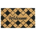 thumbnail image 1 of Rugsmith Black Machine Tufted Diamond Welcome Doormat, 18" x 30", 1 of 5