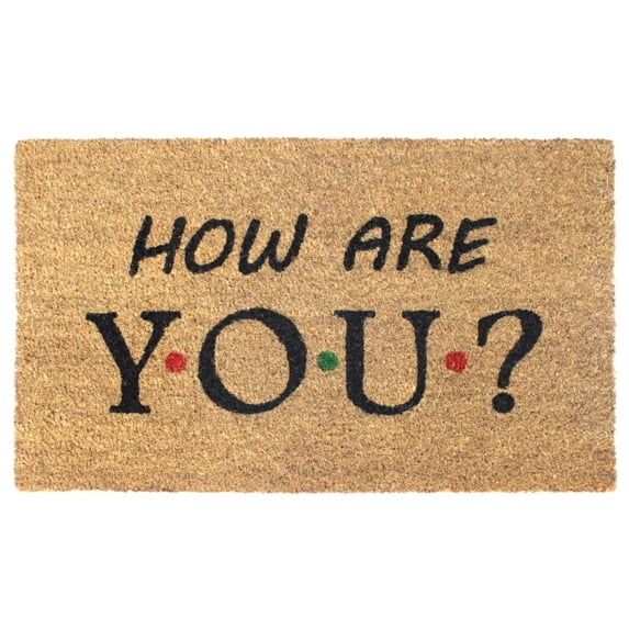 Rugsmith Black Machine Tufted How are you? Doormat, 18" x 30"
