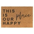 thumbnail image 1 of Rugsmith Black Machine Tufted This is Our Happy Place Doormat, 24" x 36", 1 of 5
