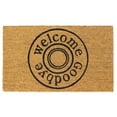 thumbnail image 1 of Rugsmith Black Machine Tufted Welcome, Good bye Round Doormat, 18" x 30", 1 of 5
