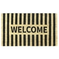 thumbnail image 1 of Rugsmith Black Machine Tufted Welcome Stripe Doormat, 18" x 30", 1 of 5