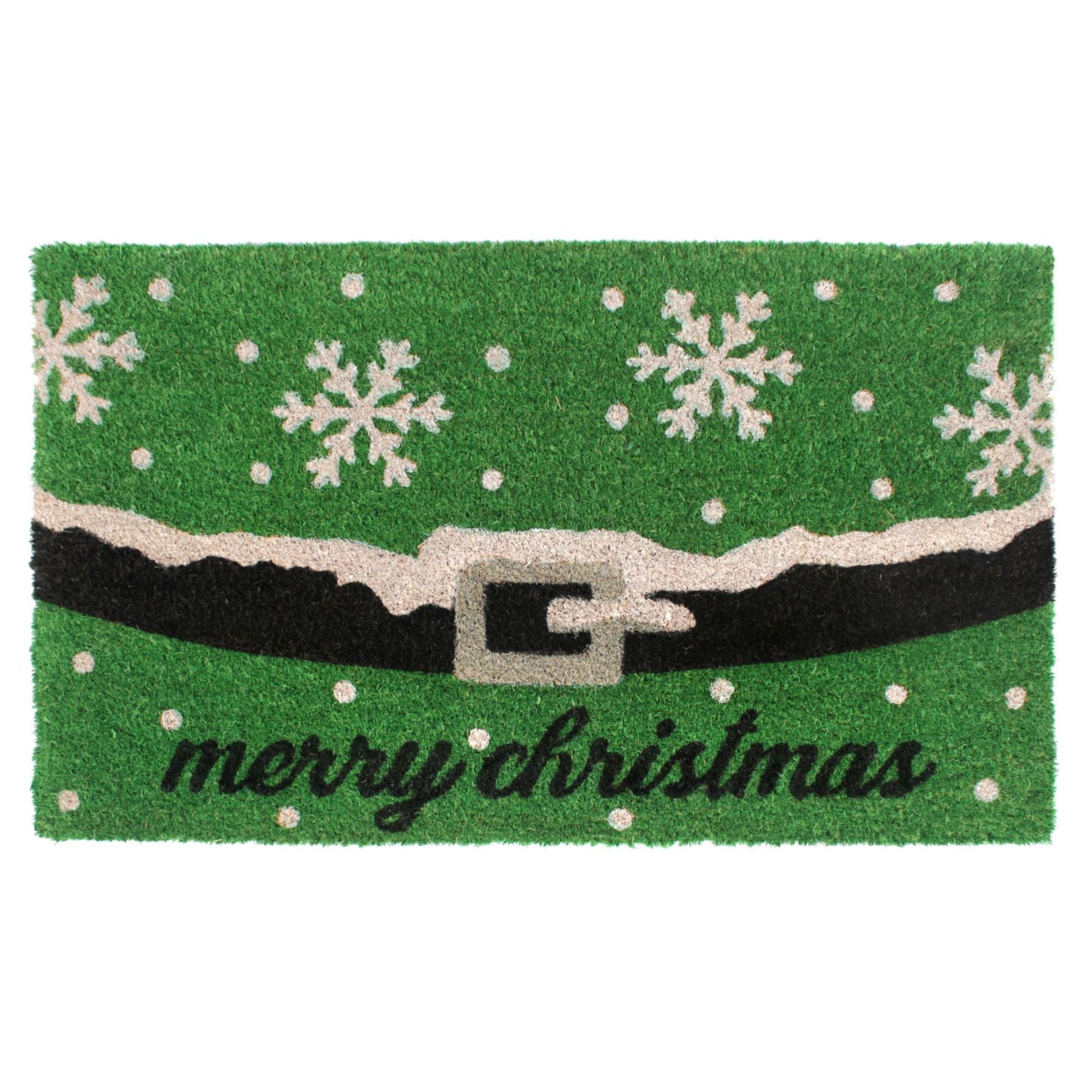 Rugsmith Green Machine Tufted Holiday Merry Christmas Snow Flakes Doormat, 18" x 30"