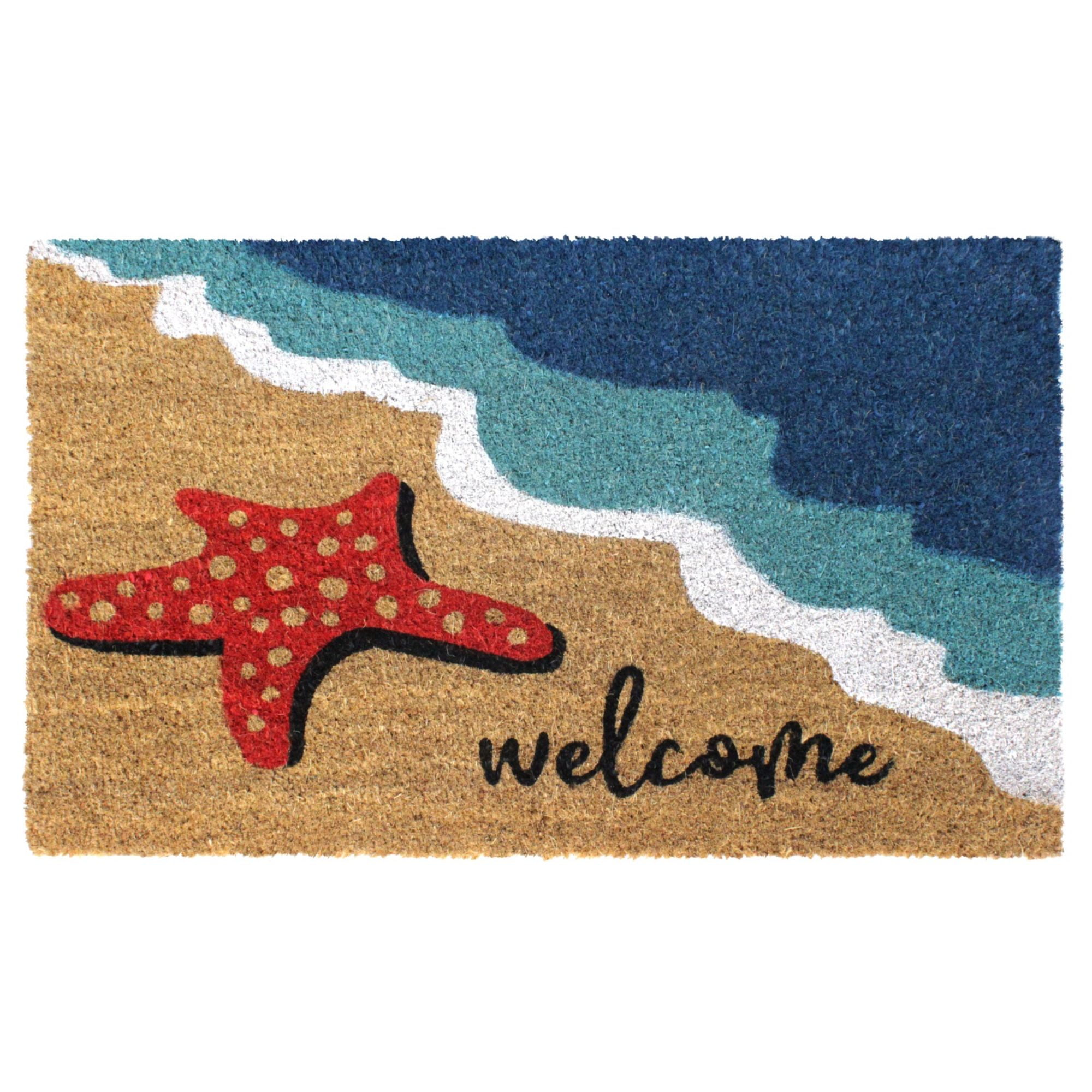 Rugsmith Multi Machine Tufted Starfish Welcome Doormat, 18" x 30"