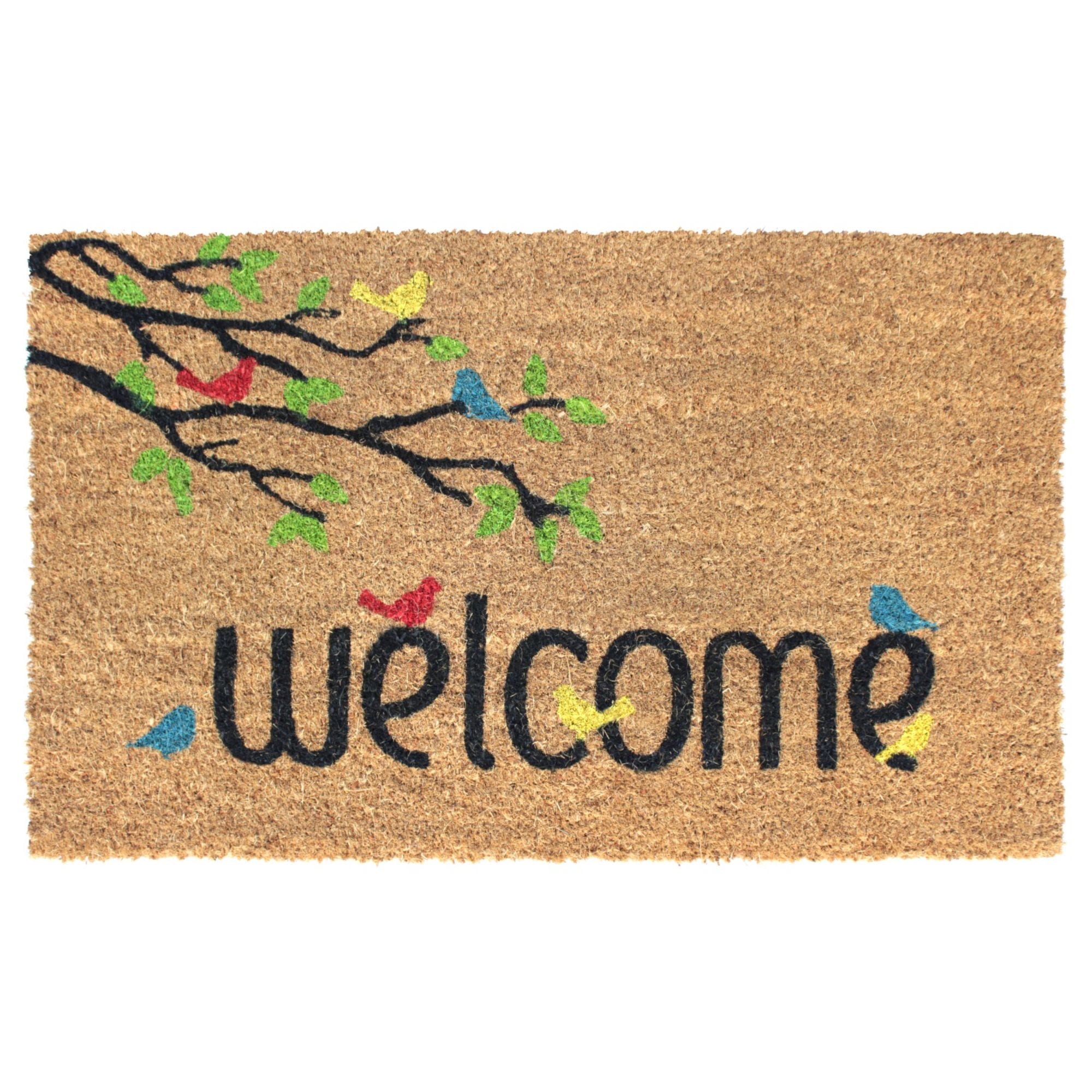Rugsmith Multi Machine Tufted Welcome Birds Doormat, 18" x 30"