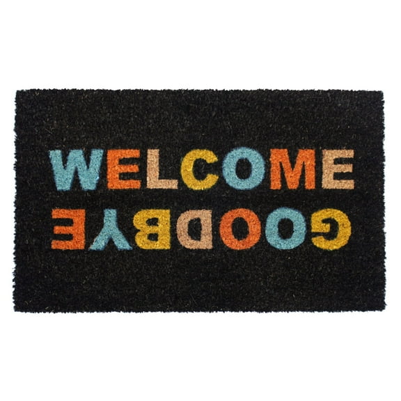 Rugsmith Multi Machine Tufted Welcome, Good bye Stacked Doormat, 18" x 30"