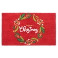 thumbnail image 1 of Rugsmith Red Machine Tufted Holiday Merry Christmas Wreath Doormat, 18" x 30", 1 of 5