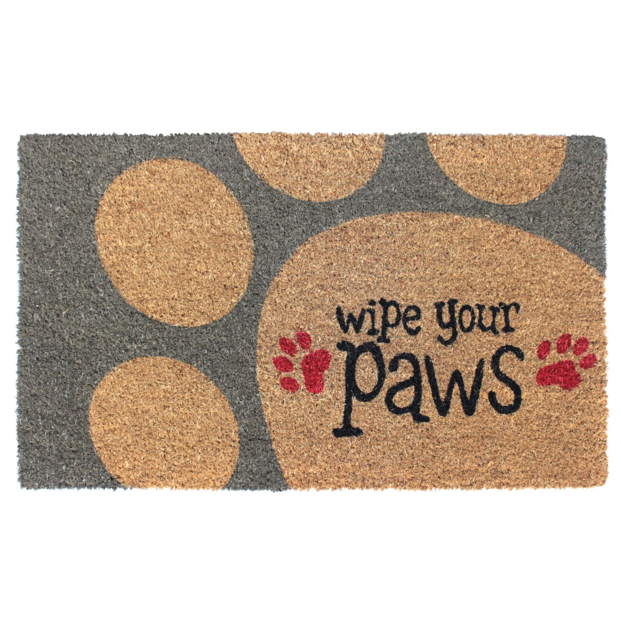 Rugsmith Red Machine Tufted Wipe Your Paws Doormat, 18" x 30"