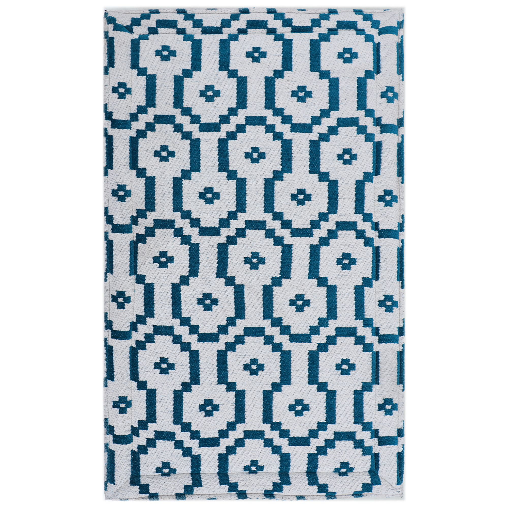 Teal Polyester Anti-Fatigue Kitchen Mat with Cotton Canvas Backing