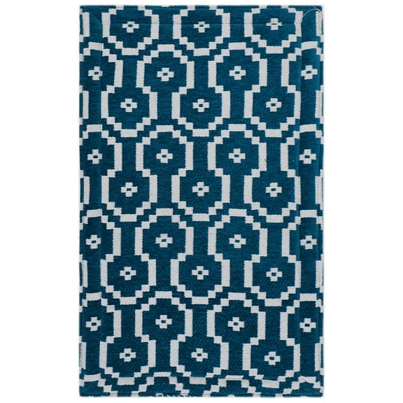 Rugsmith Teal Machine Woven Cypher Anti-Fatigue Kitchen Mat, 20" x 36"