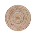 thumbnail image 1 of Rugsotic Carpets Hand Braided Cotton & Jute 5'x5' Round Area Rug Contemporary Light Multicolor DCJ111, 1 of 5