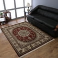 thumbnail image 1 of Rugsotic Carpets Hand Knotted Isfahan, Oriental Wool Area Rug, Red, 8'x10', 1 of 5