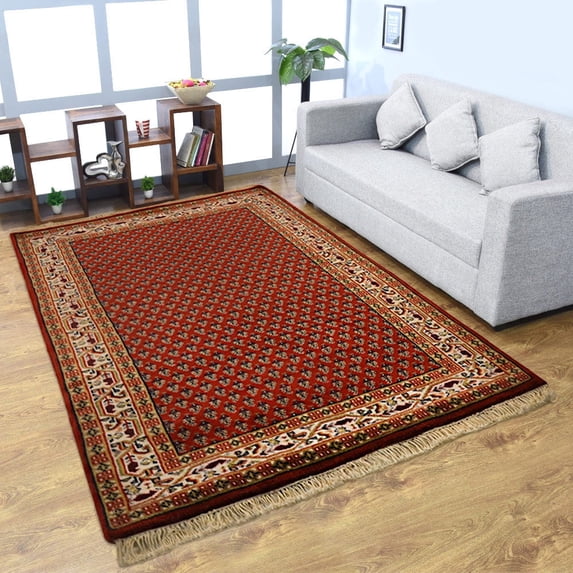 Rugsotic Carpets Hand Knotted Lichi Izmir Wool 3'x5' Area Rug Oriental Red I00102
