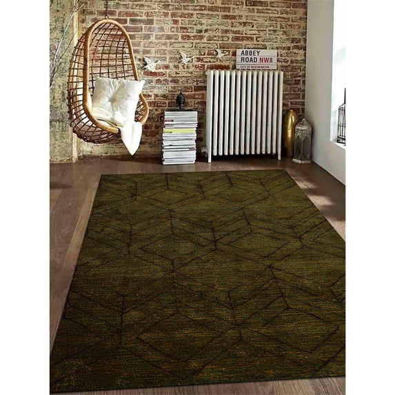 Rugsotic Carpets Hand Knotted Gabbeh Silk 8'x10' Area Rug Contemporary Multicolor OJLS0615