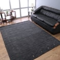 thumbnail image 1 of Rugsotic Carpets Hand Knotted Wool Area Rug 6'x9' Charcoal Contemporary Rectangle Indoor Rug for Living Room, Bedroom Antimicrobial L00109, 1 of 8