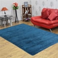thumbnail image 1 of Get My Rugs UBSLSM111L00Y03A1 3 x 5 ft. Hand Knotted Loom Silk Mix Solid Rectangle Area Rug, Dark Blue, 1 of 5