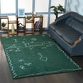 thumbnail image 1 of Rugsotic Carpets Handmade Rugs Hand Knotted Loom Rectangle 5'x8' Dark Green White Silk Mix for Indoor Use, 1 of 5