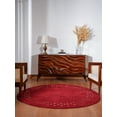 thumbnail image 1 of Rugsotic Carpets Hand Knotted Loom Wool 10'x10' Round Area Rug Contemporary Red L00530, 1 of 9